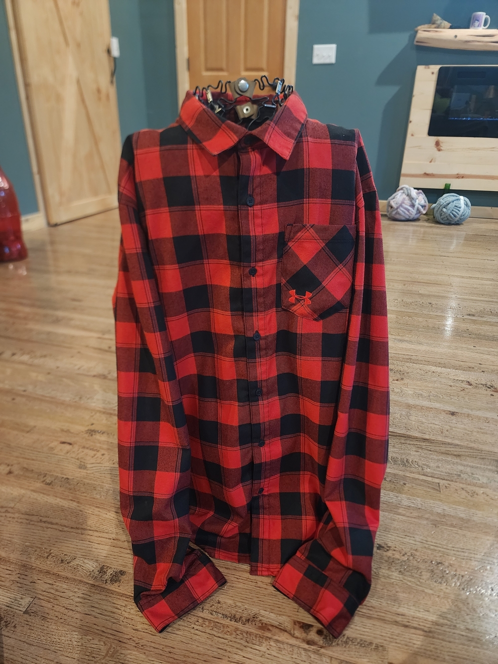 Under Armour Men’s Red & Black Plaid Flannel Shirt